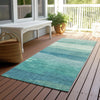 Piper Looms Chantille Stripes ACN1254 Turquoise Machine Washable Area Rug Runner Outdoor Lifestyle Image Feature