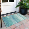 Piper Looms Chantille Stripes ACN1254 Turquoise Machine Washable Area Rug Scatter Outdoor Lifestyle Image Feature