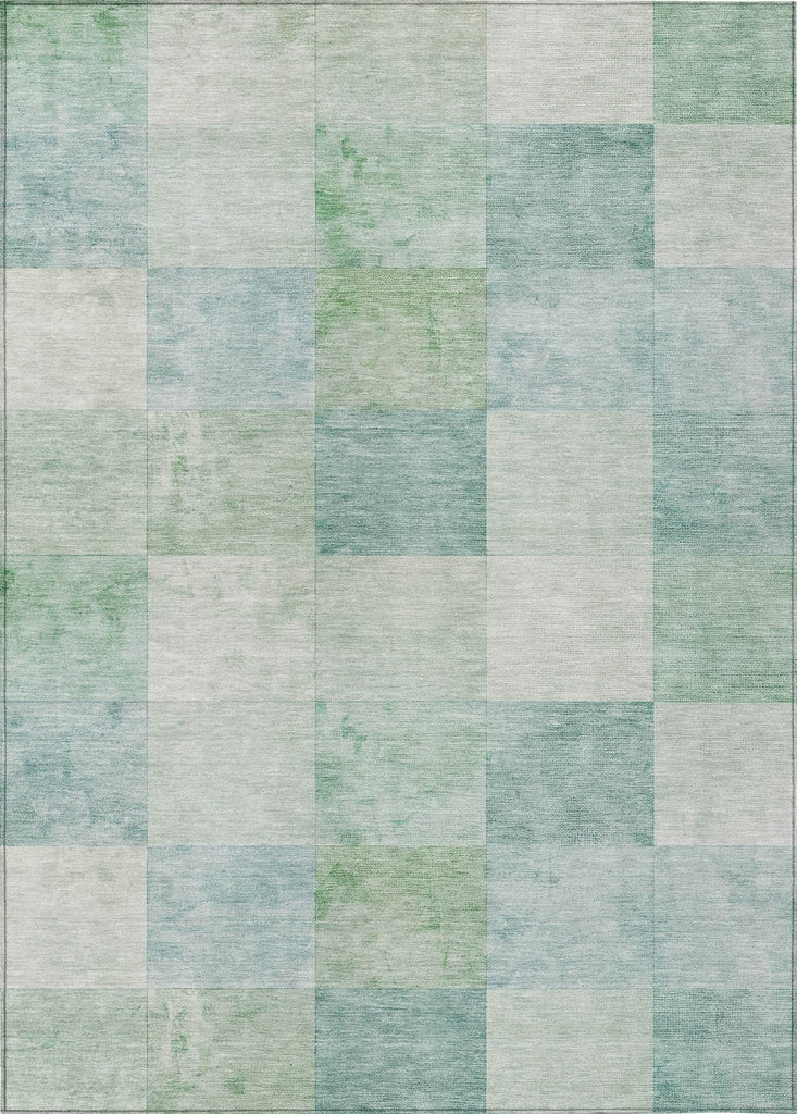 Piper Looms Chantille Geometric ACN1256 Seafoam Machine Washable Area Rug main image