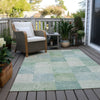 Piper Looms Chantille Geometric ACN1256 Seafoam Machine Washable Area Rug Outdoor Lifestyle Image Feature