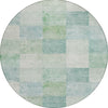 Piper Looms Chantille Geometric ACN1256 Seafoam Machine Washable Area Rug Round Main Image