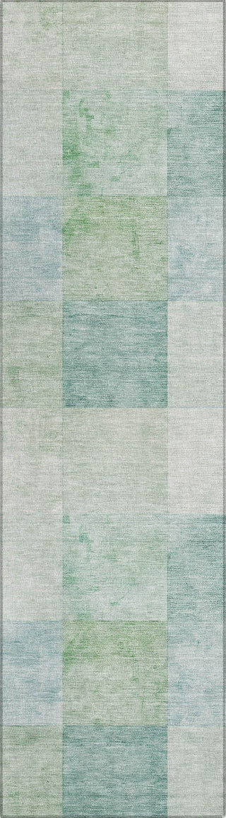 Piper Looms Chantille Geometric ACN1256 Seafoam Machine Washable Area Rug Runner Main Image