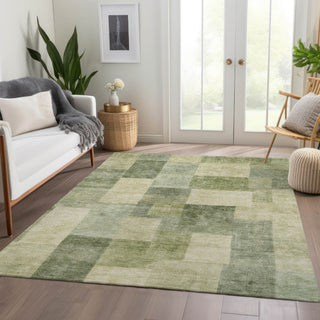 Piper Looms Chantille Geometric ACN1261 Aloe Machine Washable Area Rug Lifestyle Image Feature