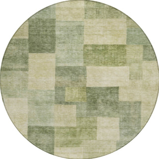 Piper Looms Chantille Geometric ACN1261 Aloe Machine Washable Area Rug Round Main Image