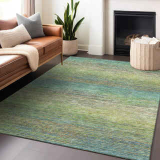 Piper Looms Chantille Stripes ACN1264 Aloe Machine Washable Area Rug Lifestyle Image Feature