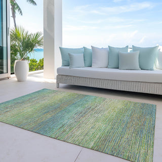 Piper Looms Chantille Stripes ACN1264 Aloe Machine Washable Area Rug Outdoor Lifestyle Image Feature