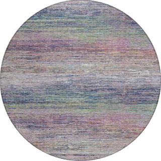 Piper Looms Chantille Stripes ACN1265 Blush Machine Washable Area Rug Round Main Image