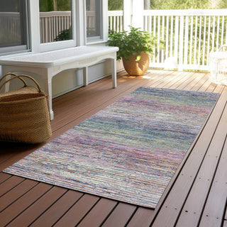 Piper Looms Chantille Stripes ACN1265 Blush Machine Washable Area Rug Runner Outdoor Lifestyle Image Feature
