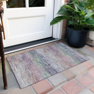 Piper Looms Chantille Stripes ACN1265 Blush Machine Washable Area Rug Scatter Outdoor Lifestyle Image Feature
