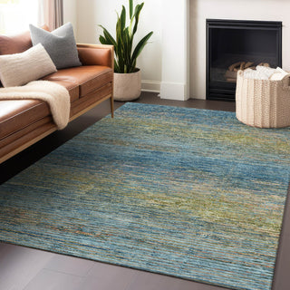 Piper Looms Chantille Stripes ACN1267 Denim Machine Washable Area Rug Lifestyle Image Feature
