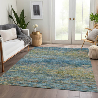 Piper Looms Chantille Stripes ACN1267 Denim Machine Washable Area Rug Lifestyle Image Feature