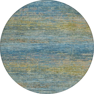 Piper Looms Chantille Stripes ACN1267 Denim Machine Washable Area Rug Round Main Image