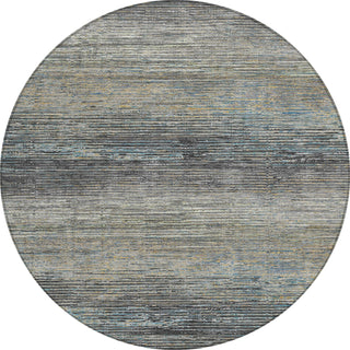 Piper Looms Chantille Stripes ACN1268 Granite Machine Washable Area Rug Round Main Image