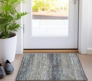 Piper Looms Chantille Stripes ACN1268 Granite Machine Washable Area Rug Scatter Lifestyle Image Feature