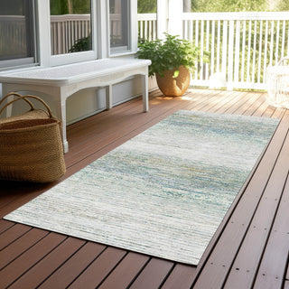 Piper Looms Chantille Stripes ACN1269 Linen Machine Washable Area Rug Runner Outdoor Lifestyle Image Feature