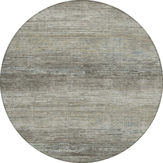 Piper Looms Chantille Stripes ACN1271 Taupe Machine Washable Area Rug Round Main Image