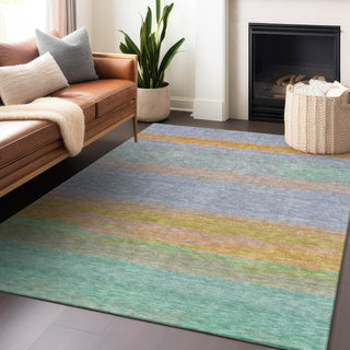 Piper Looms Chantille Stripes ACN1273 Lavender Machine Washable Area Rug Lifestyle Image Feature