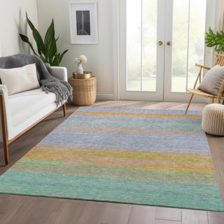 Piper Looms Chantille Stripes ACN1273 Lavender Machine Washable Area Rug Lifestyle Image Feature