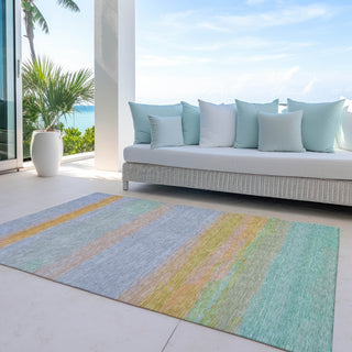 Piper Looms Chantille Stripes ACN1273 Lavender Machine Washable Area Rug Outdoor Lifestyle Image Feature