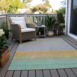 Piper Looms Chantille Stripes ACN1273 Lavender Machine Washable Area Rug Outdoor Lifestyle Image Feature