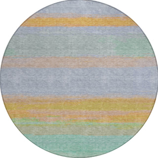 Piper Looms Chantille Stripes ACN1273 Lavender Machine Washable Area Rug Round Main Image