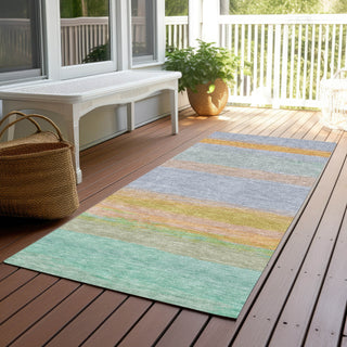 Piper Looms Chantille Stripes ACN1273 Lavender Machine Washable Area Rug Runner Outdoor Lifestyle Image Feature