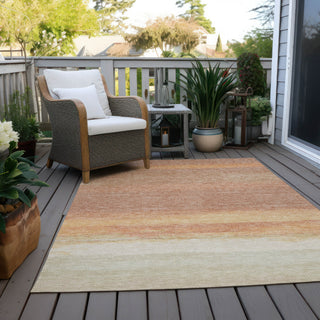 Piper Looms Chantille Stripes ACN1274 Salmon Machine Washable Area Rug Outdoor Lifestyle Image Feature