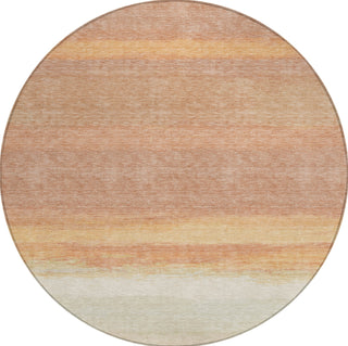 Piper Looms Chantille Stripes ACN1274 Salmon Machine Washable Area Rug Round Main Image