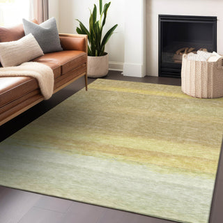 Piper Looms Chantille Stripes ACN1275 Tan Machine Washable Area Rug Lifestyle Image Feature