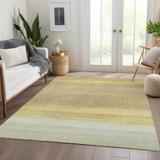 Piper Looms Chantille Stripes ACN1275 Tan Machine Washable Area Rug Lifestyle Image Feature