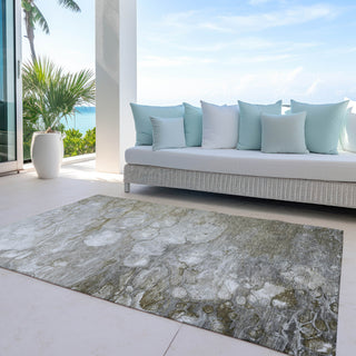 Piper Looms Chantille Abstract ACN1279 Taupe Machine Washable Area Rug Outdoor Lifestyle Image Feature