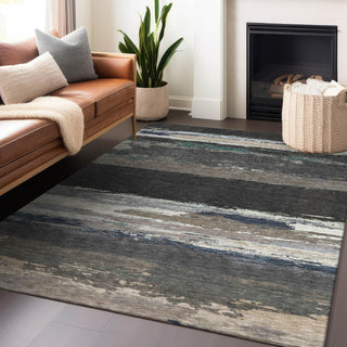Piper Looms Chantille Modern ACN1280 Black Machine Washable Area Rug Lifestyle Image Feature