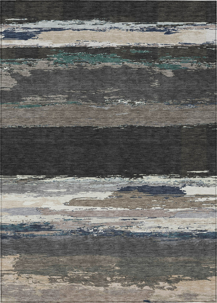 Piper Looms Chantille Modern ACN1280 Black Machine Washable Area Rug main image