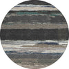 Piper Looms Chantille Modern ACN1280 Black Machine Washable Area Rug Round Main Image