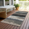 Piper Looms Chantille Modern ACN1280 Black Machine Washable Area Rug Runner Outdoor Lifestyle Image Feature