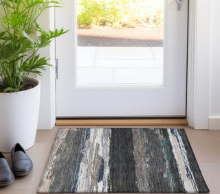 Piper Looms Chantille Modern ACN1280 Black Machine Washable Area Rug Scatter Lifestyle Image Feature