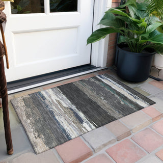 Piper Looms Chantille Modern ACN1280 Black Machine Washable Area Rug Scatter Outdoor Lifestyle Image Feature