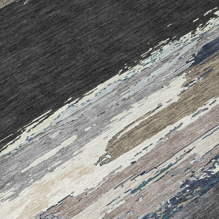 Piper Looms Chantille Modern ACN1280 Black Machine Washable Area Rug Swatch Image