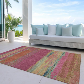 Piper Looms Chantille Modern ACN1281 Blush Machine Washable Area Rug Outdoor Lifestyle Image Feature