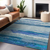 Piper Looms Chantille Modern ACN1282 Blue Machine Washable Area Rug Lifestyle Image Feature