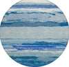 Piper Looms Chantille Modern ACN1282 Blue Machine Washable Area Rug Round Main Image
