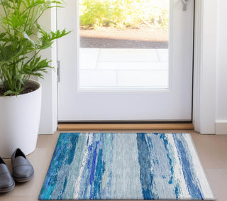 Piper Looms Chantille Modern ACN1282 Blue Machine Washable Area Rug Scatter Lifestyle Image Feature