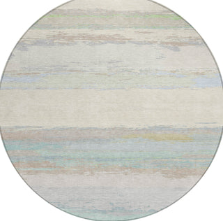 Piper Looms Chantille Modern ACN1283 Ivory Machine Washable Area Rug Round Main Image