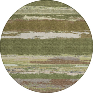 Piper Looms Chantille Modern ACN1284 Olive Machine Washable Area Rug Round Main Image