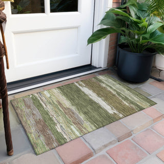 Piper Looms Chantille Modern ACN1284 Olive Machine Washable Area Rug Scatter Outdoor Lifestyle Image Feature