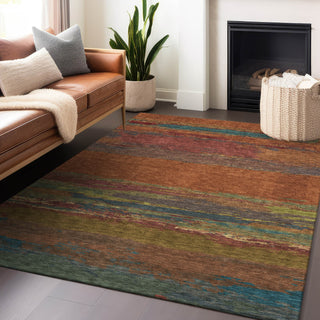 Piper Looms Chantille Modern ACN1286 Terracotta Machine Washable Area Rug Lifestyle Image Feature