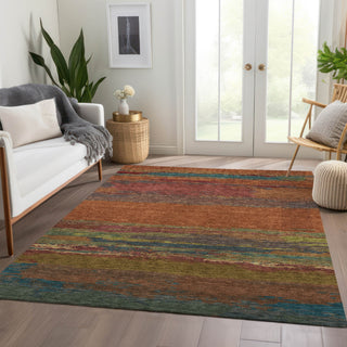 Piper Looms Chantille Modern ACN1286 Terracotta Machine Washable Area Rug Lifestyle Image Feature
