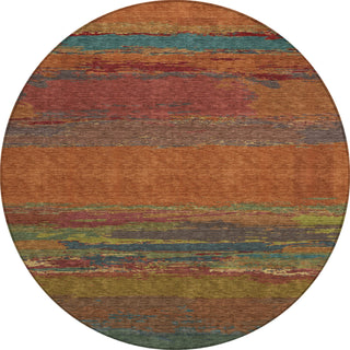 Piper Looms Chantille Modern ACN1286 Terracotta Machine Washable Area Rug Round Main Image
