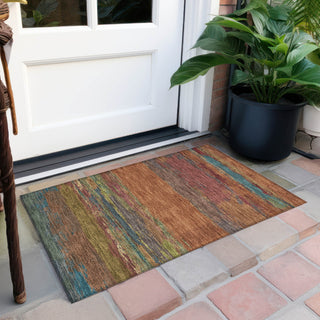 Piper Looms Chantille Modern ACN1286 Terracotta Machine Washable Area Rug Scatter Outdoor Lifestyle Image Feature