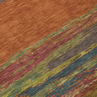 Piper Looms Chantille Modern ACN1286 Terracotta Machine Washable Area Rug Swatch Image